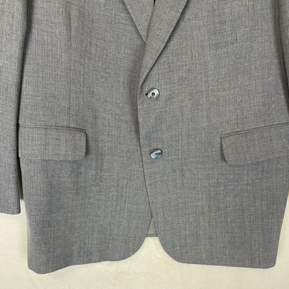 Daks London New York Mens Gray Pinstripe Blazer Sport Coat USA‎ Tailored 44R